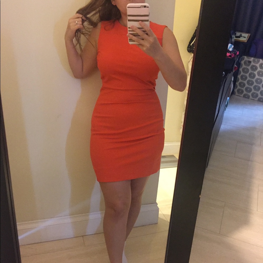 DVF Orange body hugging dress